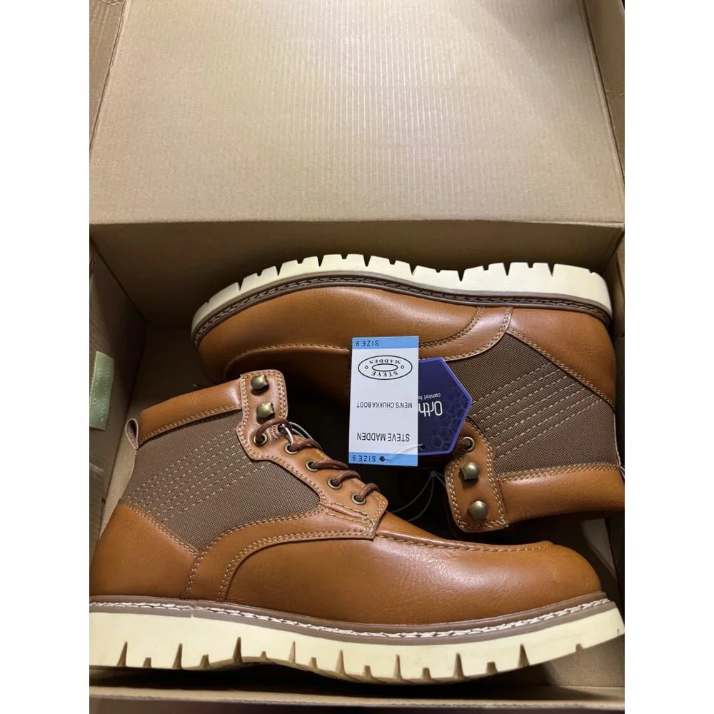 Steve Madden Men' s Brown Chukka Boot Ortholite Sz 9‎ NWB